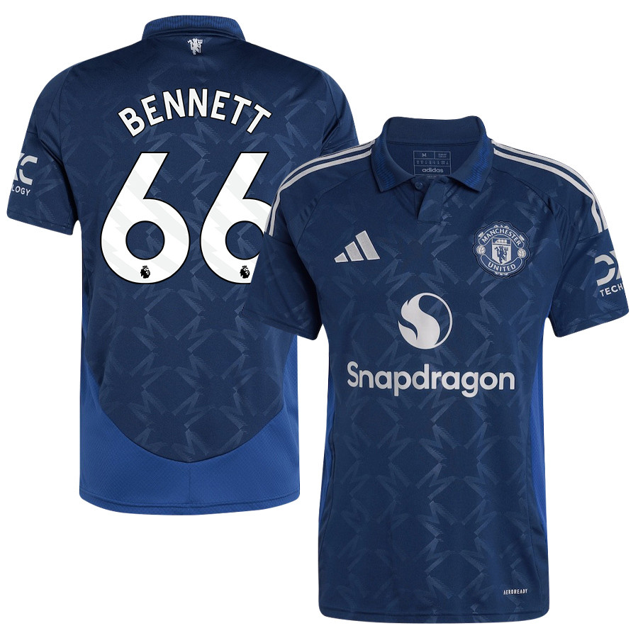 Rhys Bennett 66 Manchester United 2024/25 Away Jersey – Men, Blue
