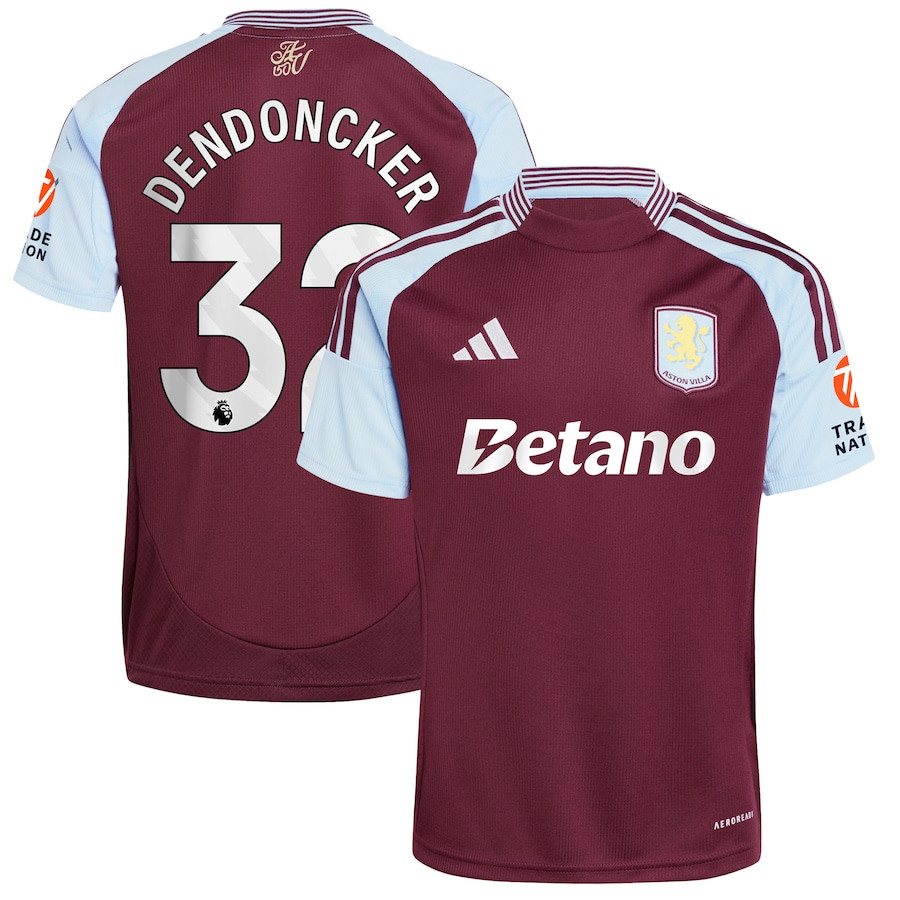 Leander Dendoncker 32 Aston Villa 2024/25 Home Men Jersey – Claret