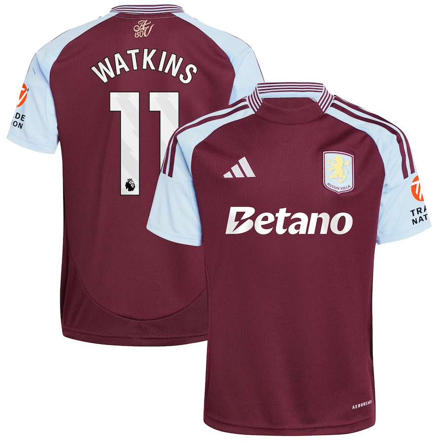 Ollie Watkins 11 Aston Villa 2024/25 Home Men Jersey – Claret