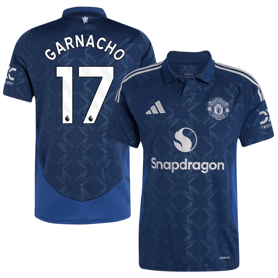 Alejandro Garnacho 17 Manchester United 2024/25 Away Jersey – Men, Blue