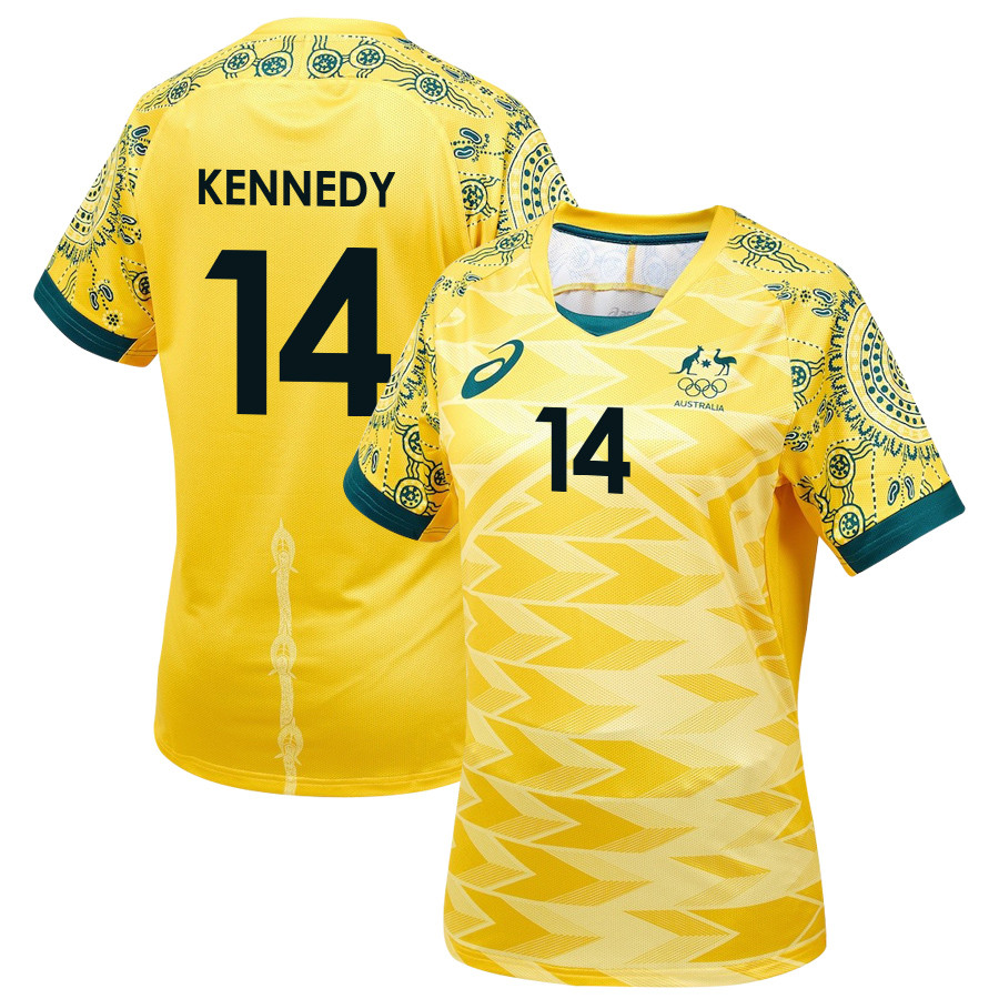 Alanna Kennedy 14 Australia Women's National Team 2024/25 Men Home Jersey – Yellow