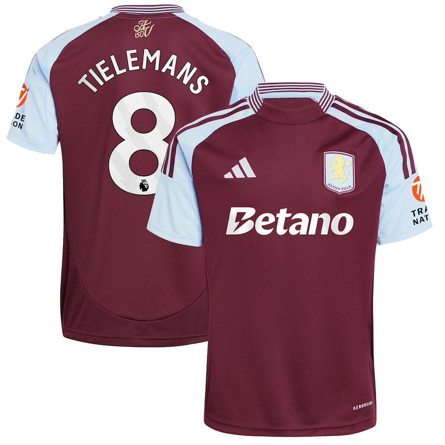 Youri Tielemans 8 Aston Villa 2024/25 Home Men Jersey – Claret