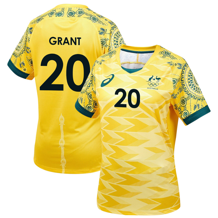 Charlotte Grant 20 Australia Women's National Team 2024/25 Men Home Jersey – Yellow