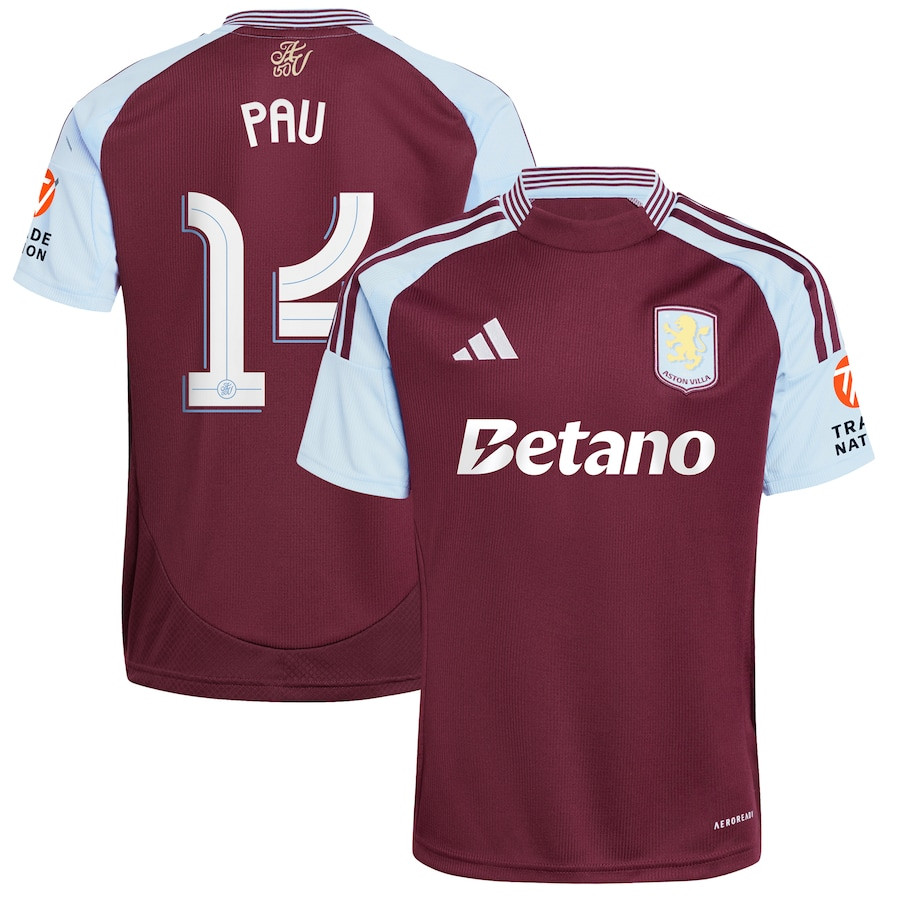 Pau Torres 14 Aston Villa Cup 2024/25 Home Men Jersey – Claret