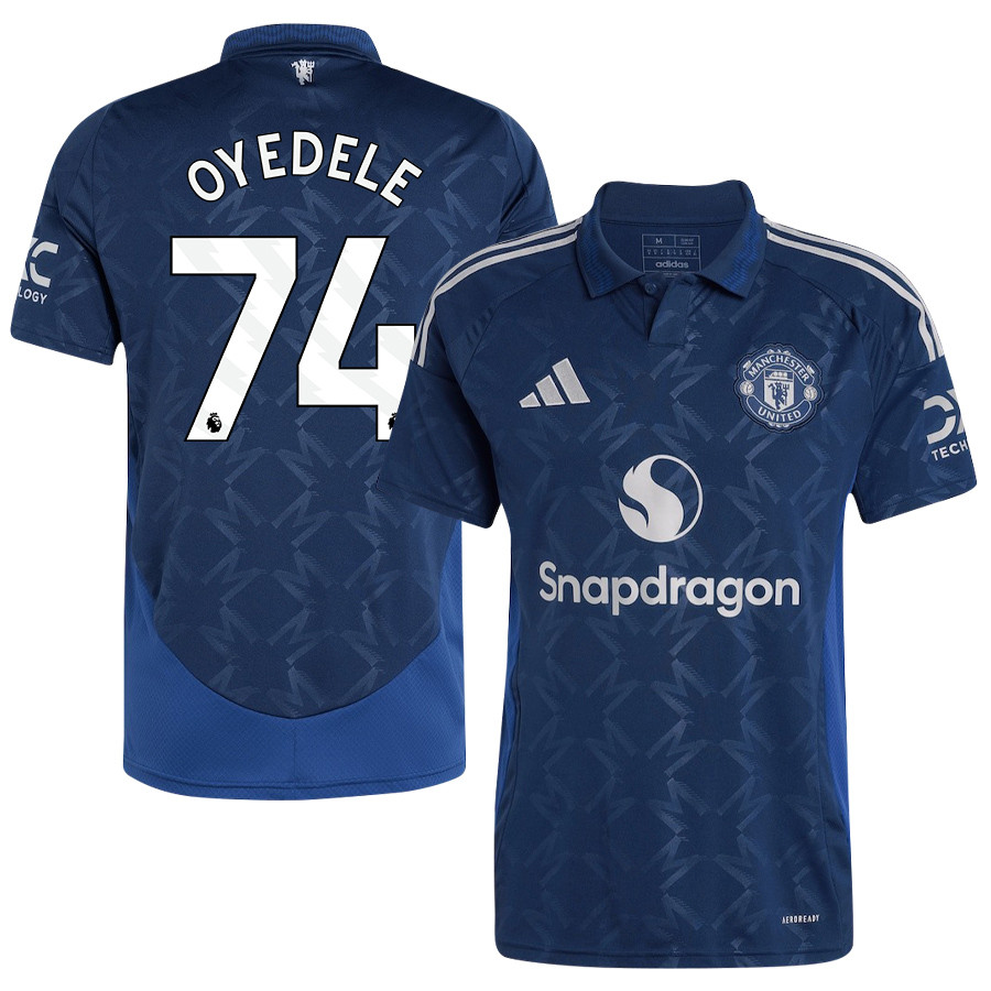 Maximillian Oyedele 74 Manchester United 2024/25 Away Jersey – Men, Blue