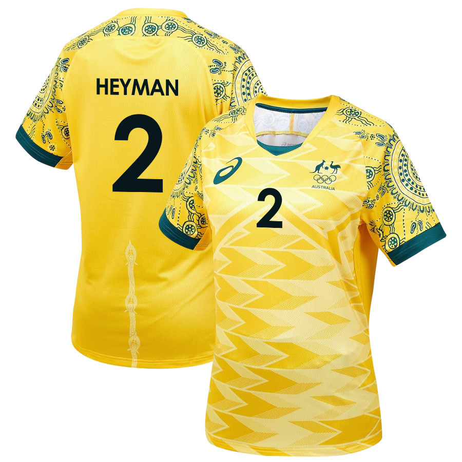 Michelle Heyman 2 Australia Women's National Team 2024/25 Men Home Jersey – Yellow