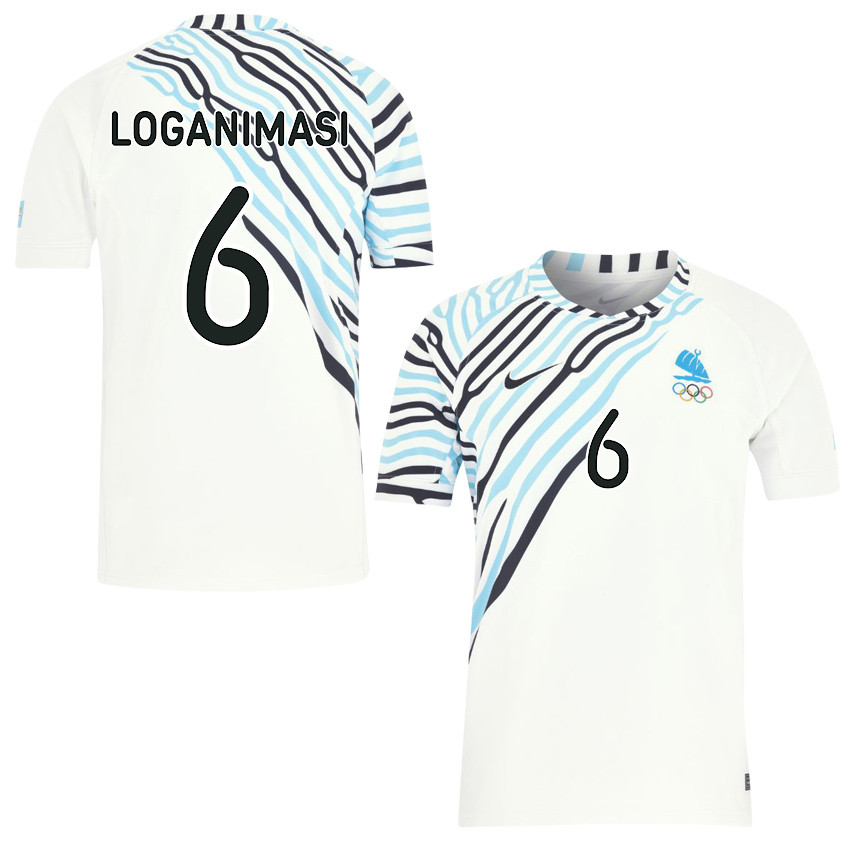 Ponipate Loganimasi 6 Fiji Sevens Rugby Home Olympic Games Paris 2024 Jersey – White