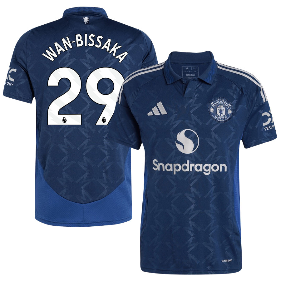 Aaron Wan-Bissaka 29 Manchester United 2024/25 Away Jersey – Men, Blue