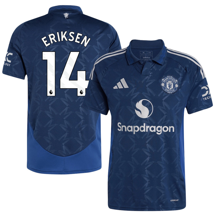 Christian Eriksen 14 Manchester United 2024/25 Away Jersey – Men, Blue