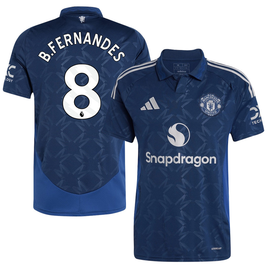Bruno Fernandes 8 Manchester United 2024/25 Away Jersey – Men, Blue