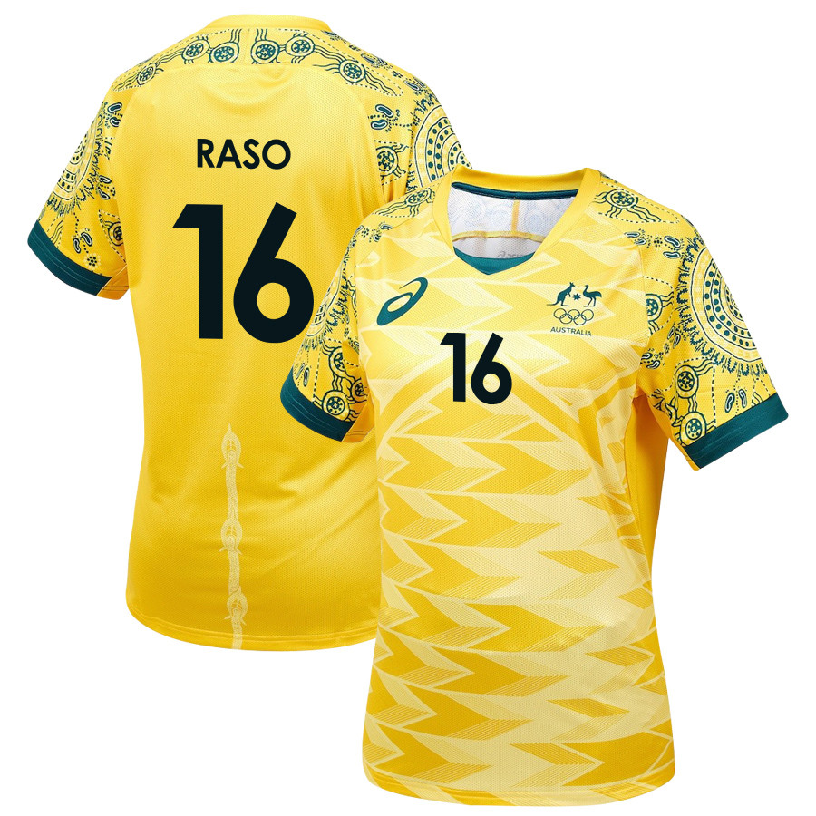 Hayley Raso 16 Australia Women's National Team 2024/25 Men Home Jersey – Yellow