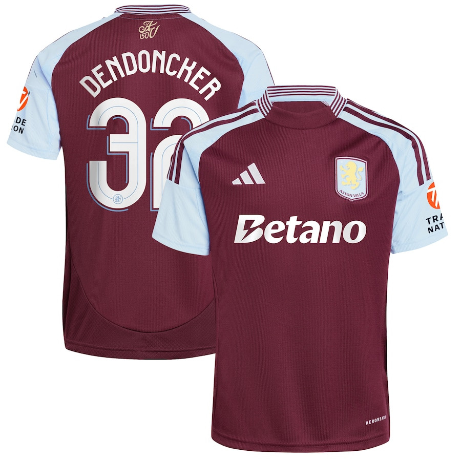 Leander Dendoncker 32 Aston Villa Cup 2024/25 Home Men Jersey – Claret