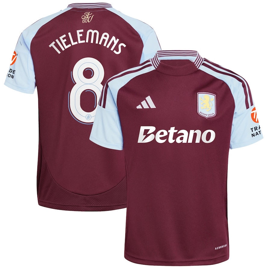 Youri Tielemans 8 Aston Villa Cup 2024/25 Home Men Jersey – Claret