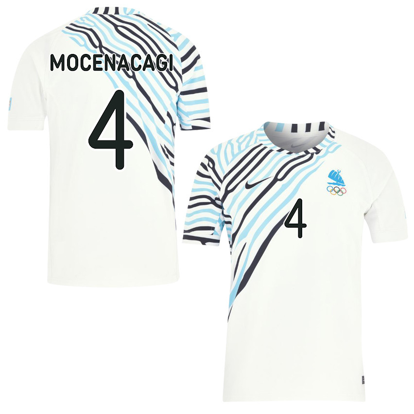 Sevuloni Mocenacagi 4 Fiji Sevens Rugby Home Olympic Games Paris 2024 Jersey – White