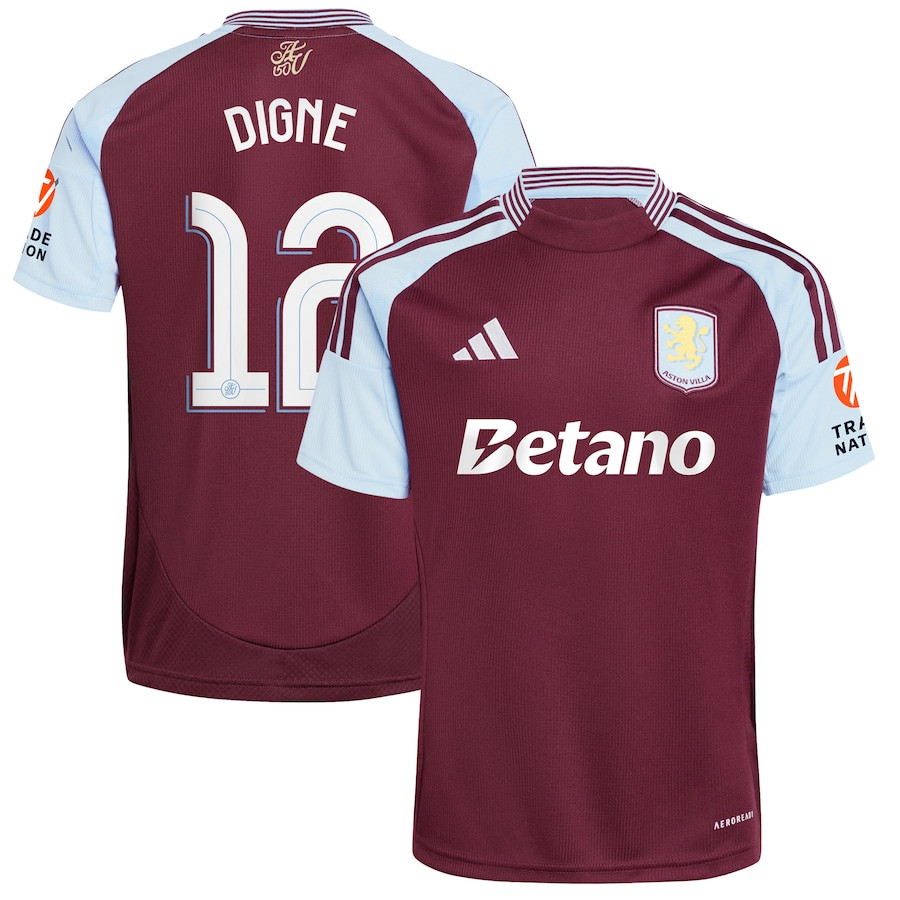 Lucas Digne 12 Aston Villa Cup 2024/25 Home Men Jersey – Claret