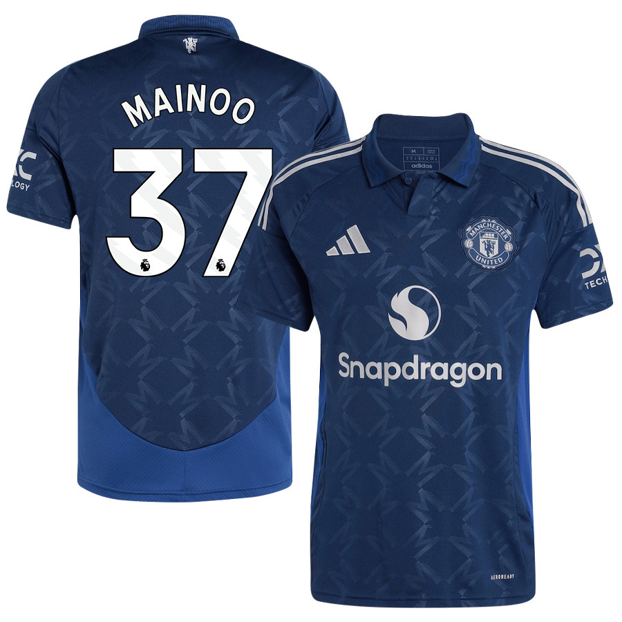 Kobbie Mainoo 37 Manchester United 2024/25 Away Jersey – Men, Blue