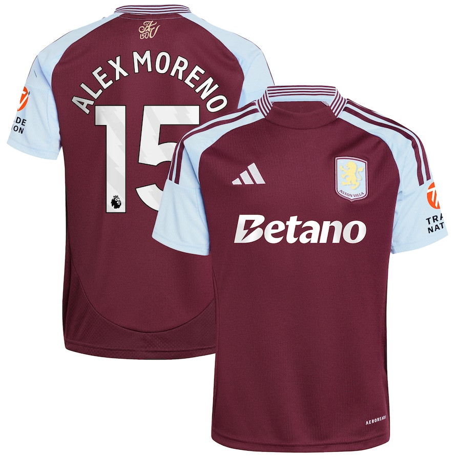 lex Moreno 15 Aston Villa 2024/25 Home Men Jersey – Claret