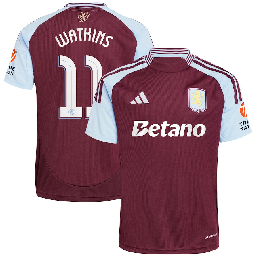 Ollie Watkins 11 Aston Villa Cup 2024/25 Home Men Jersey – Claret