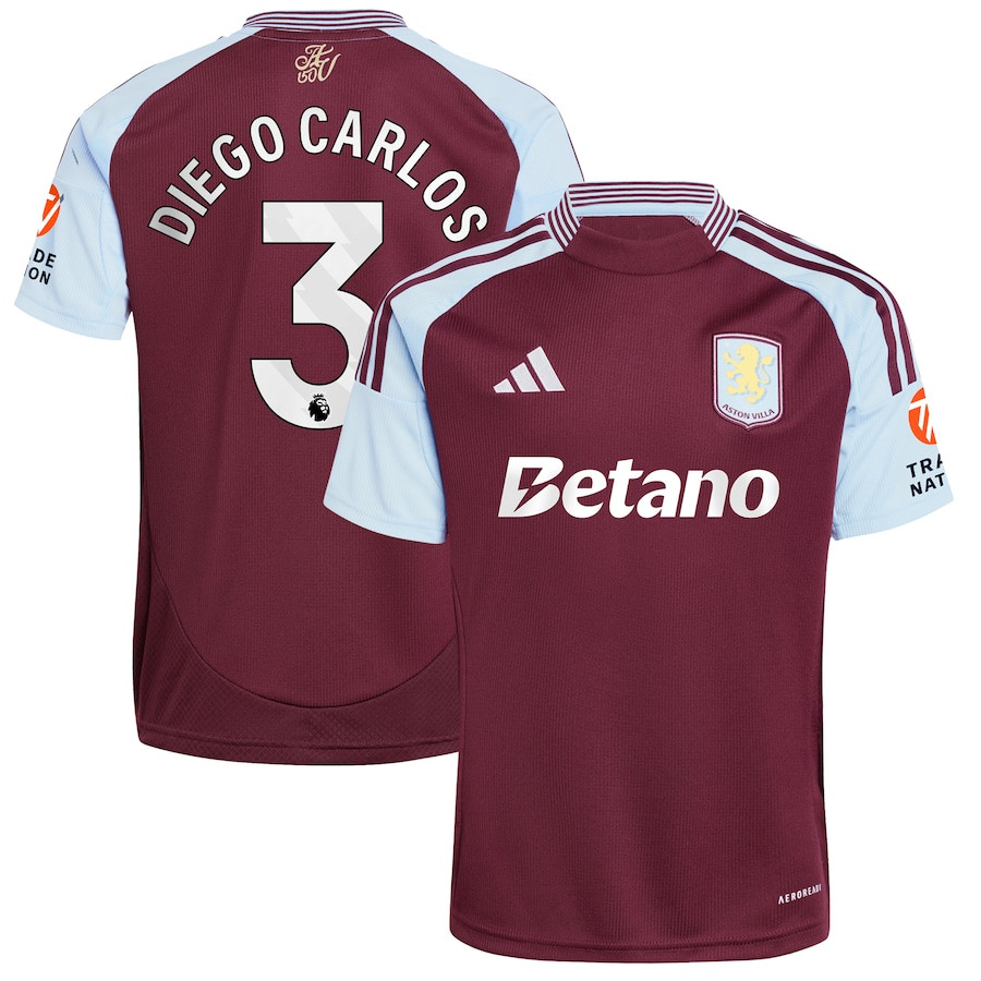 Diego Carlos 3 Aston Villa 2024/25 Home Men Jersey – Claret