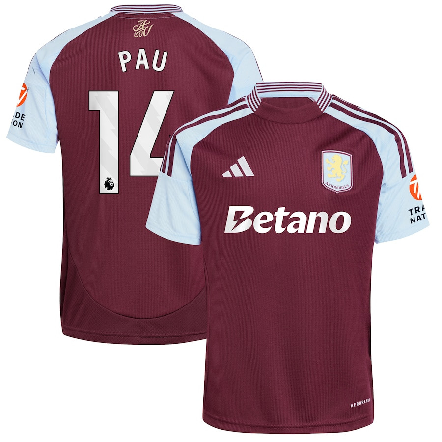 Pau Torres 14 Aston Villa 2024/25 Home Men Jersey – Claret