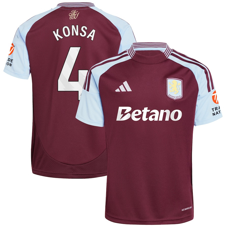 Ezri Konsa 4 Aston Villa 2024/25 Home Men Jersey – Claret
