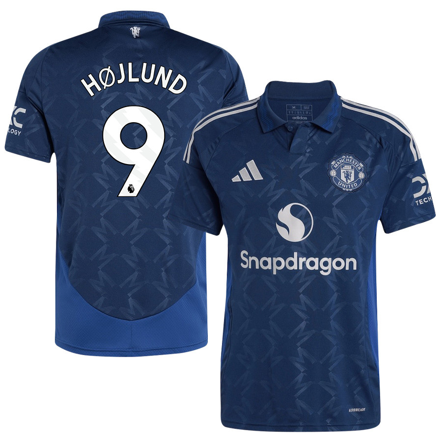 Rasmus Hjlund 9 Manchester United 2024/25 Away Jersey – Men, Blue