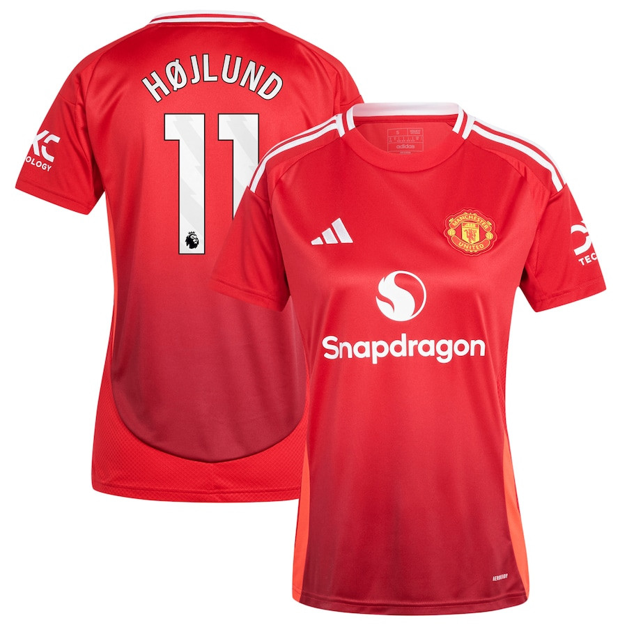 Rasmus Hjlund 11 Manchester United 2024/25 Home Women Jersey – Red