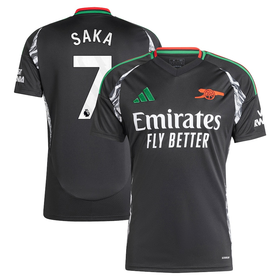 Bukayo Saka 7 Arsenal 2024/25 Away Men Jersey – Black