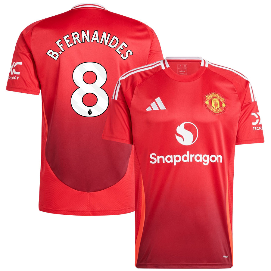 Bruno Fernandes 8 Manchester United 2024/25 Home Jersey – Men, Red
