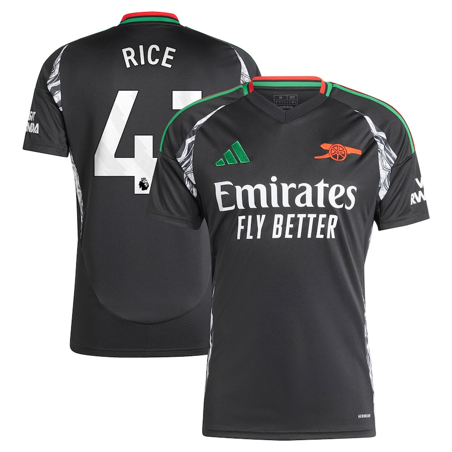 Declan Rice 41 Arsenal 2024/25 Away Men Jersey – Black