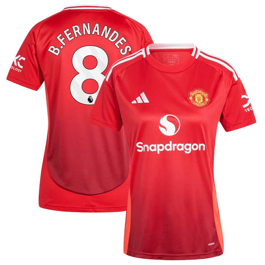 Bruno Fernandes 8 Manchester United 2024/25 Home Women Jersey – Red