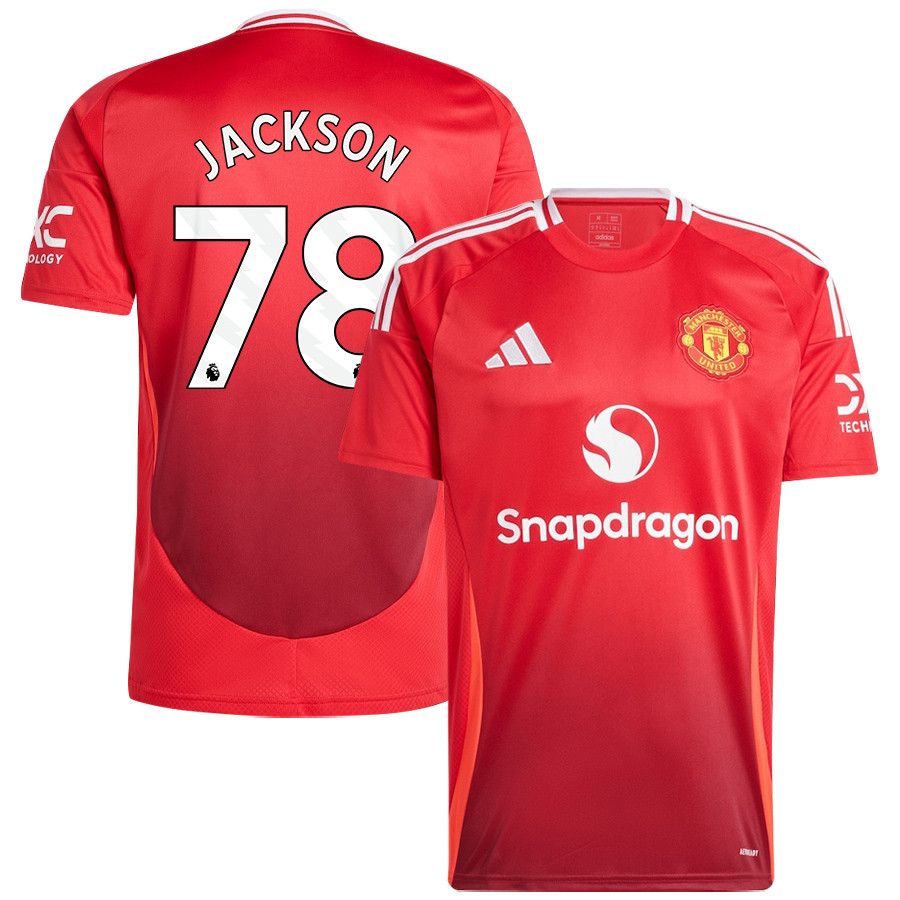 Louis Jackson 78 Manchester United 2024/25 Home Jersey – Men, Red