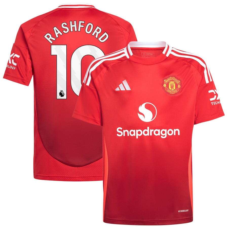 Marcus Rashford 10 Manchester United 2024/25 Home YOUTH Jersey – Red