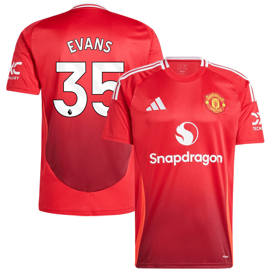 Jonny Evans 35 Manchester United 2024/25 Home Jersey – Men, Red