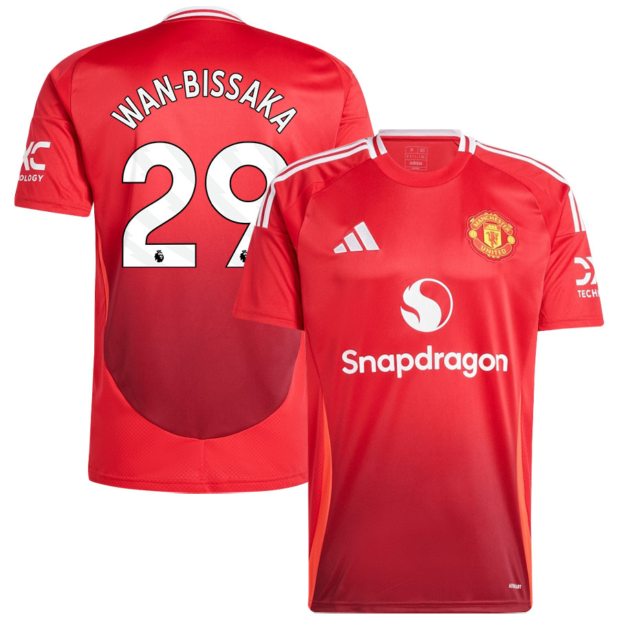 Aaron Wan-Bissaka 29 Manchester United 2024/25 Home Jersey – Men, Red
