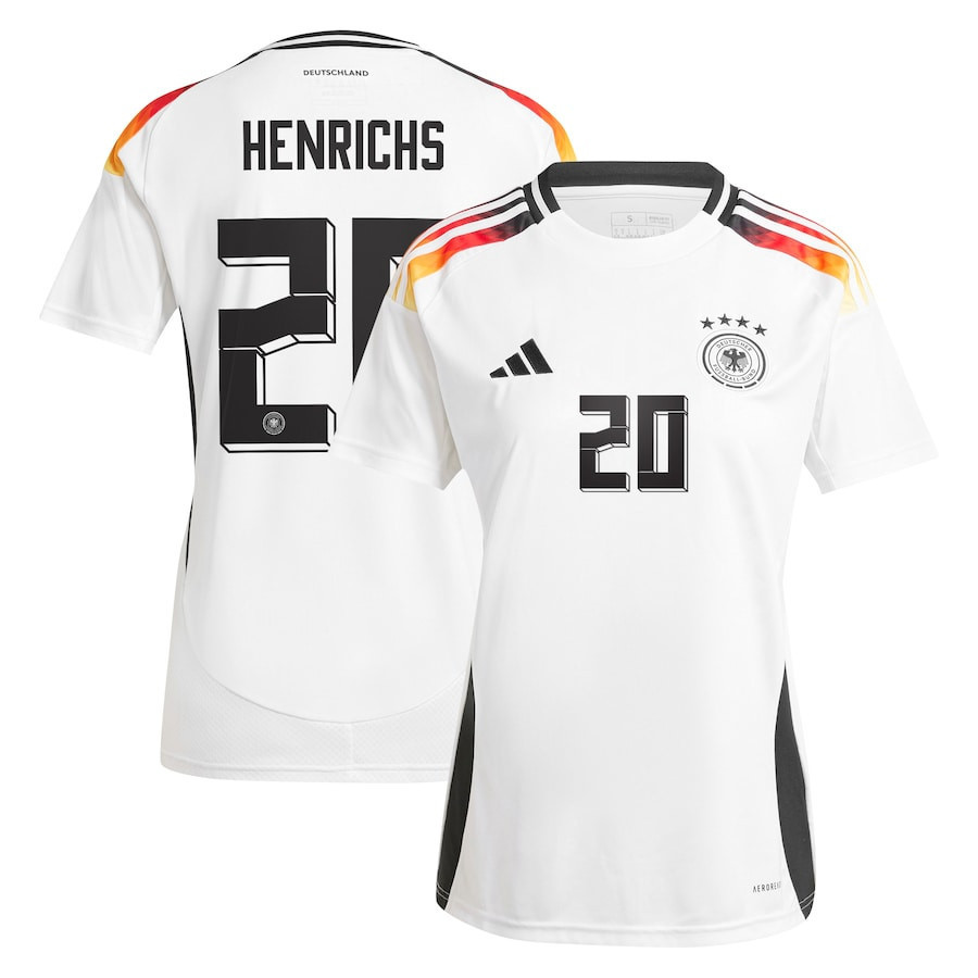 Benjamin Henrichs 20 Germany National Team 2024 Home Women Jersey – White