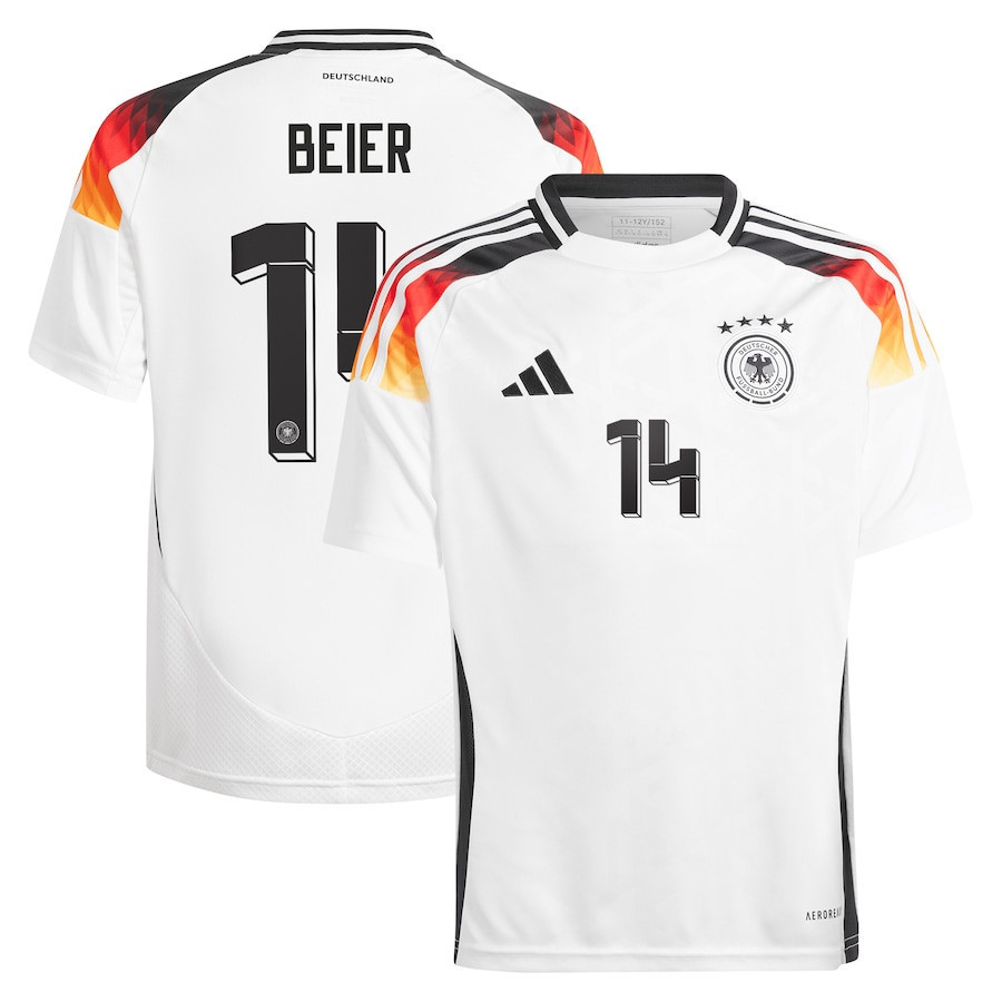 Maximilian Beier 14 Germany National Team 2024 Home YOUTH Jersey – White