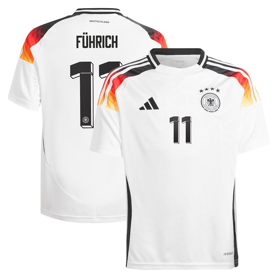 Chris Fhrich 11 Germany National Team 2024 Home YOUTH Jersey – White