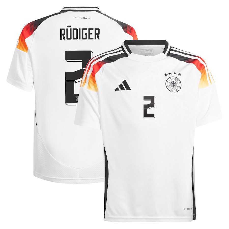 Antonio Rdiger 2 Germany National Team 2024 Home YOUTH Jersey – White