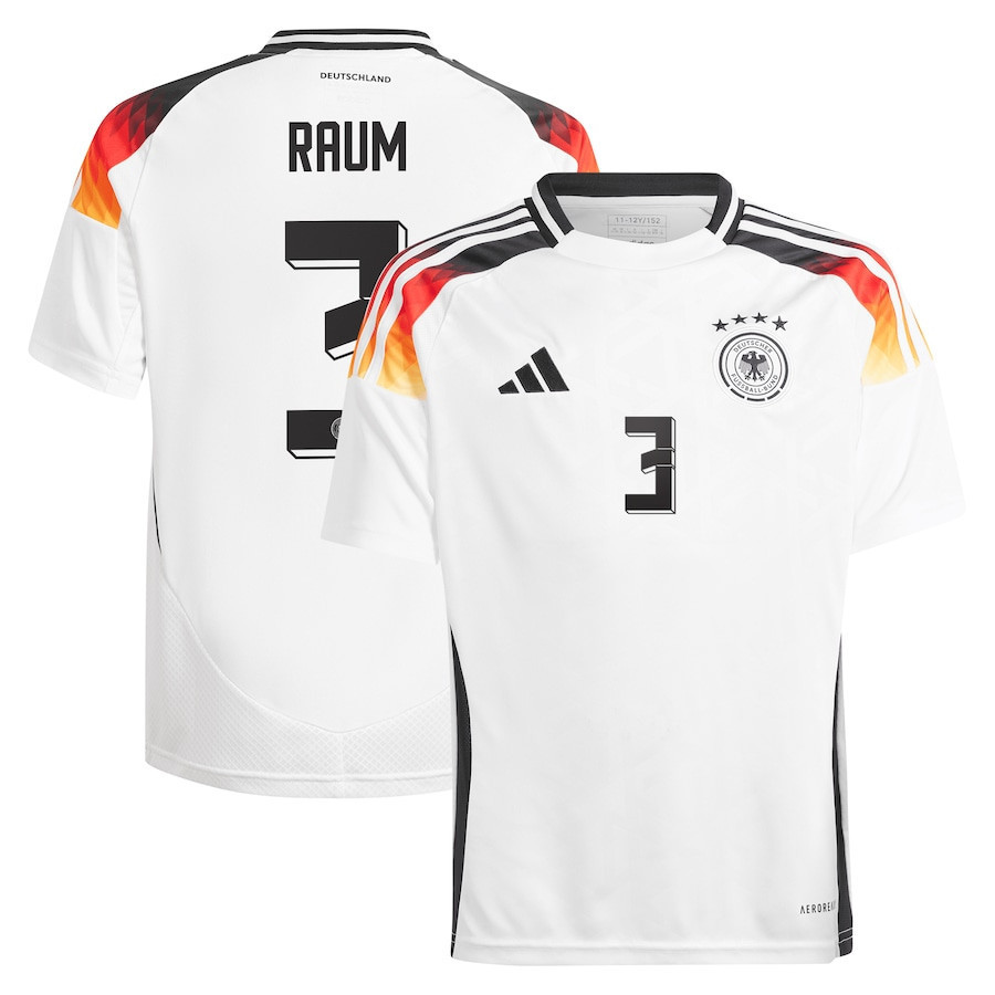 David Raum 3 Germany National Team 2024 Home YOUTH Jersey – White