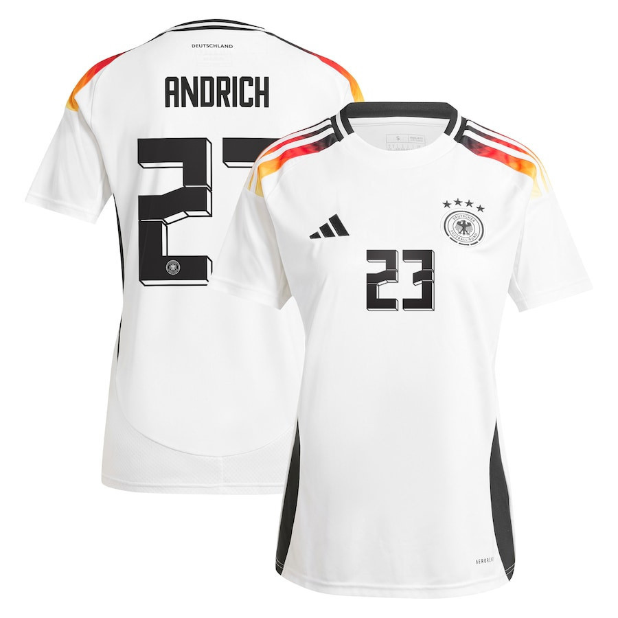 Robert Andrich 23 Germany National Team 2024 Home Women Jersey – White