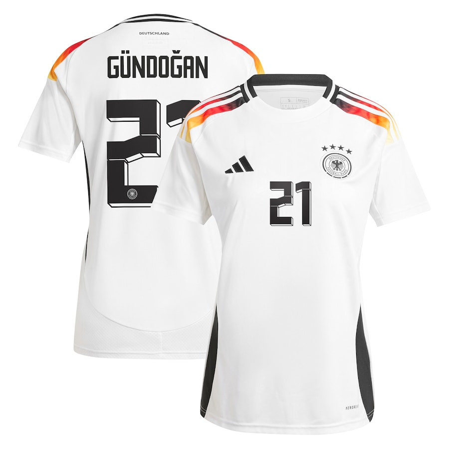?lkay Gndo?an 21 Germany National Team 2024 Home Women Jersey – White