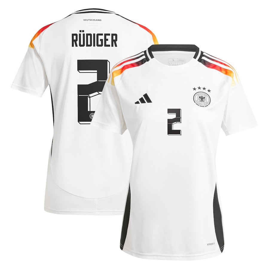 Antonio Rdiger 2 Germany National Team 2024 Home Women Jersey – White