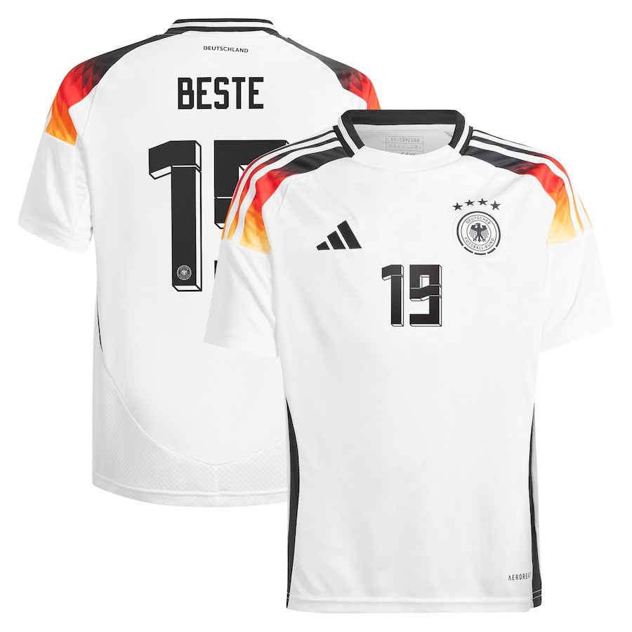 Jan-Niklas Beste 19 Germany National Team 2024 Home YOUTH Jersey – White
