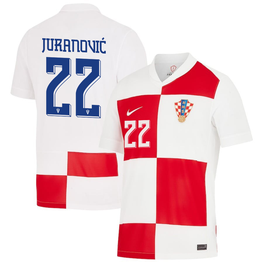 Josip Juranovi? 22 Croatia National Team 2024 Home Men Jersey – White