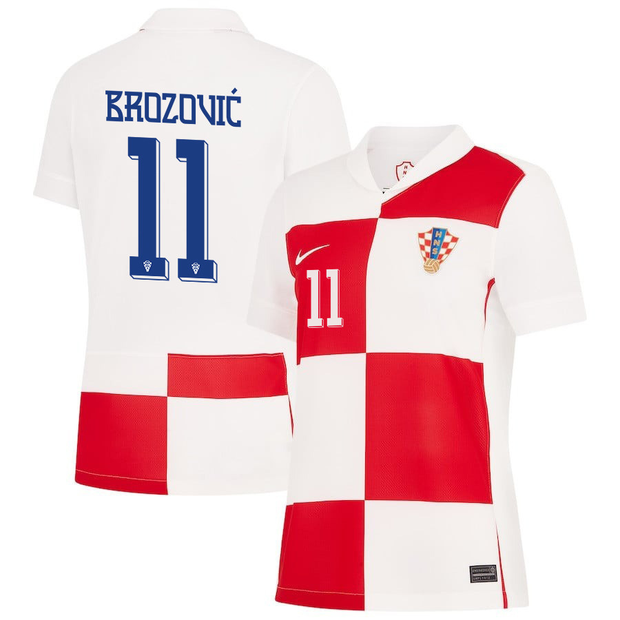 Marcelo Brozovi? 11 Croatia National Team 2024 Home WOMEN Jersey – White