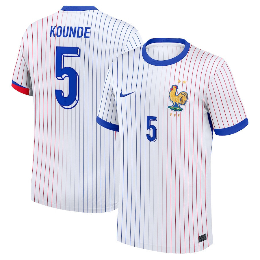 Jules Kound 5 France National Team 2024 Away YOUTH Jersey – White