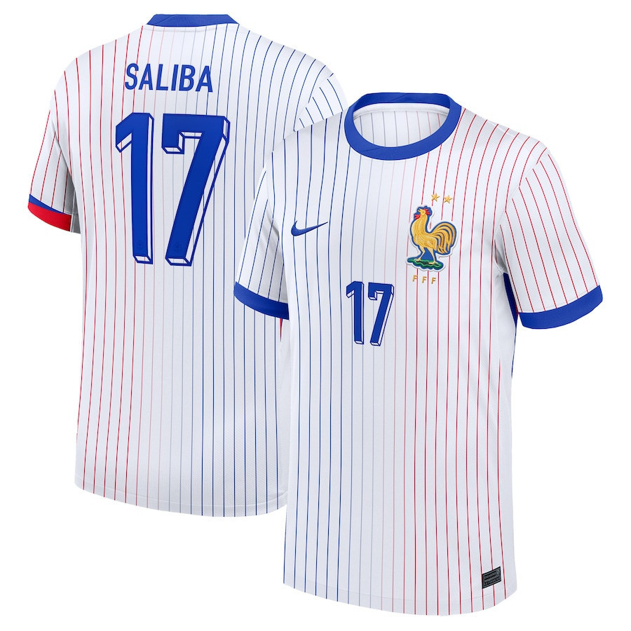 William Saliba 17 France National Team 2024 Away YOUTH Jersey – White