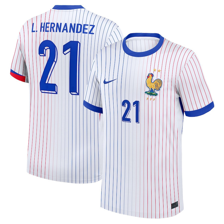 Lucas Hernndez 21 France National Team 2024 Away YOUTH Jersey – White