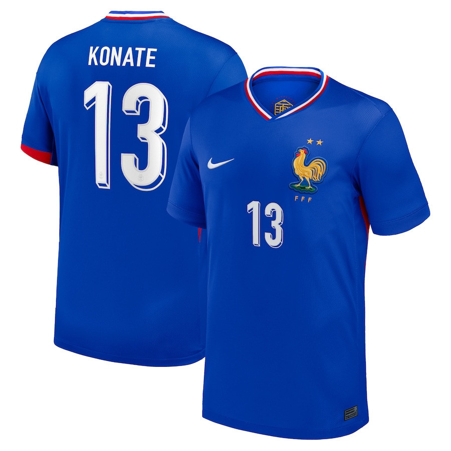 Ibrahima Konat 13 France National Team 2024 Home YOUTH Jersey – Blue